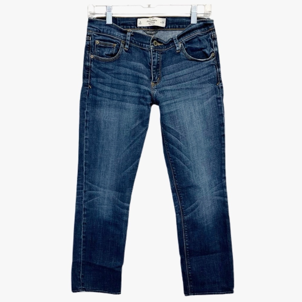 Abercrombie & Fitch Perfect Stretch Straight Leg Ankle Crop Jeans Womens Size 6 - Picture 2 of 11
